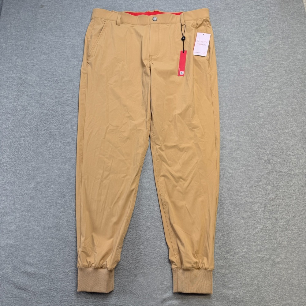 Redvanly Pants Mens XL Khaki Tan Halliday Jogger Pull On Golf Performance NEW
